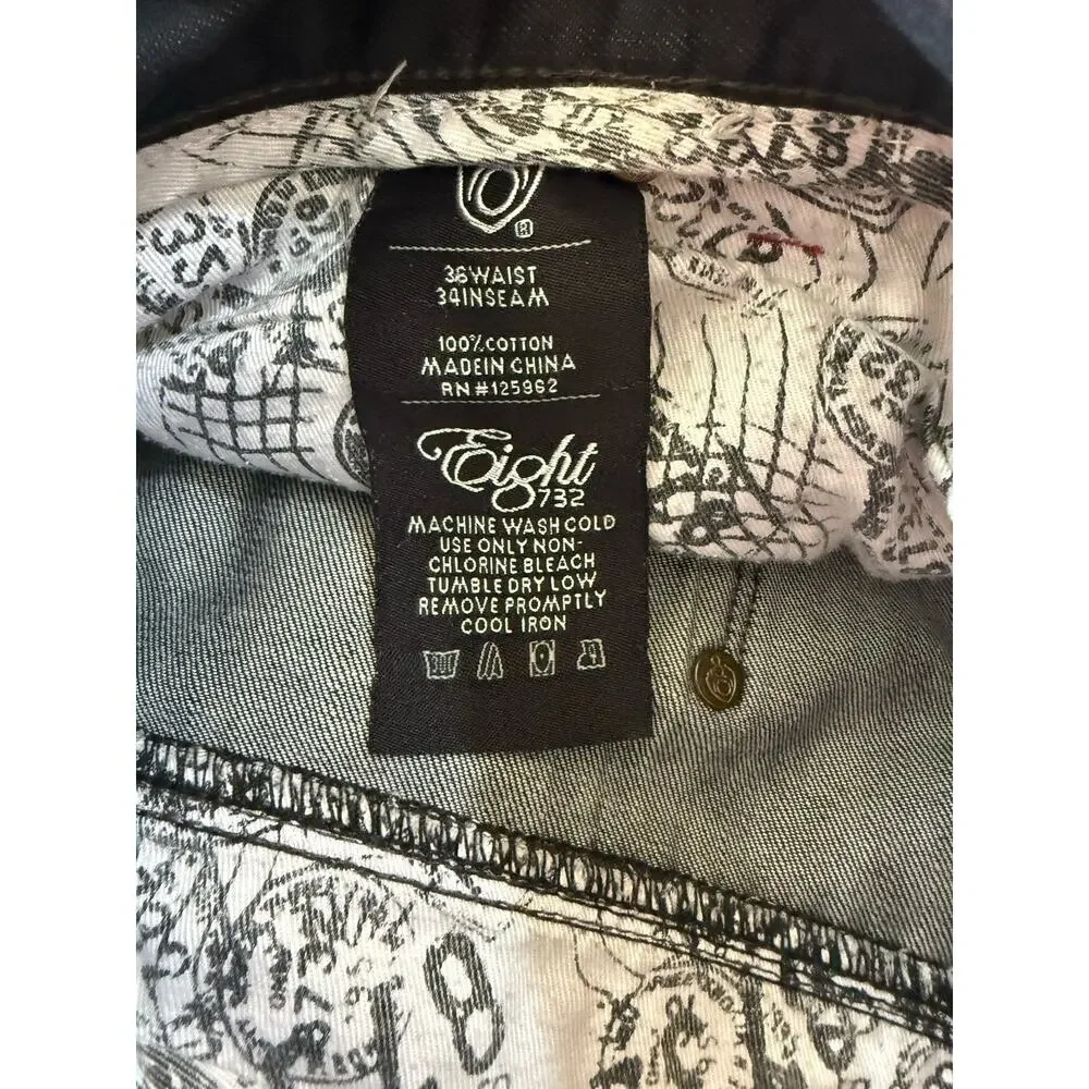 Eight 732 Jeans Men' 36x34 Baggy Utility 8732 Hip Hop Grunge Sk8 Y2K *Rare